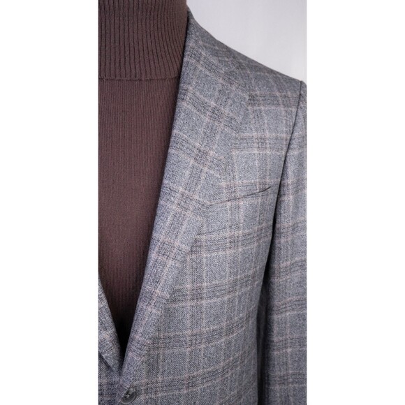 Paul Betenly Men's Sport Coat Jacket Blazer Sz 42R Windowpane Wool 2-Button - Picture 4 of 12